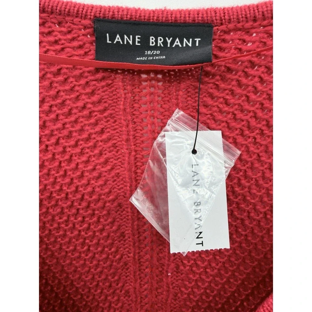 Lane Bryant Womens Plus Size 18/20 Long Sleeve V Neck Cable Knit Soft Sweater